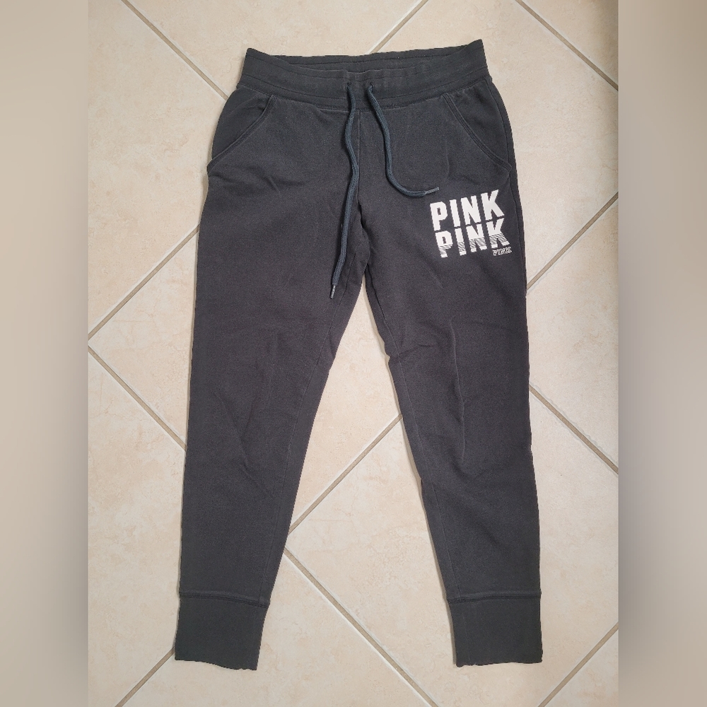 PINK by Victoria's Secret JOGGER Pants Black  ** Small ** EUC!!
